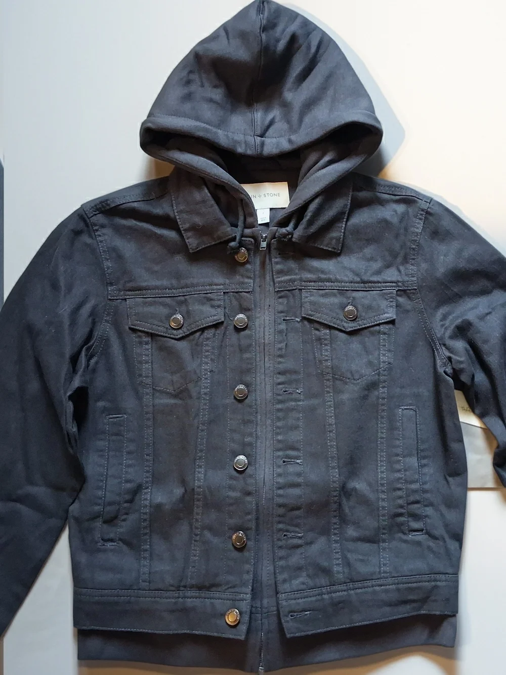 Sun+Stone Men's Hooded Denim Jacket